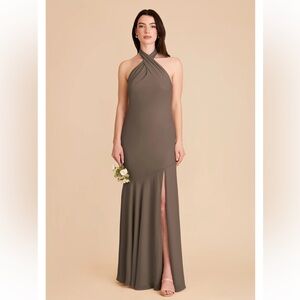 Birdy grey mocha matte satin dress